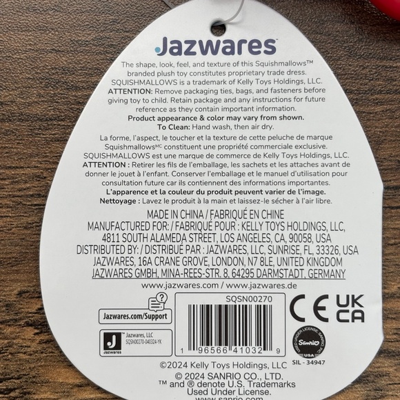 NWT SQUISHMALLOWS Sanrio Mini Plush 3.5" HELLO KITTY Clip On Key Chain Bag NEW - Picture 6 of 11